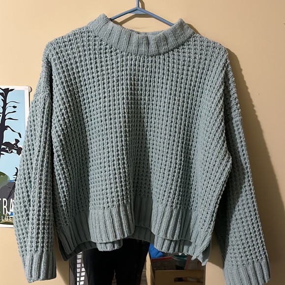 Blue cable knit sweater - Picture 3 of 4